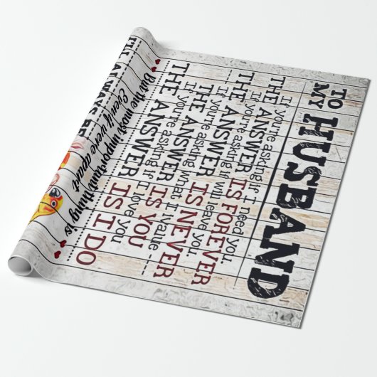 To My Husband Design, New Home Gift Cadeaupapier (Uitgerold)