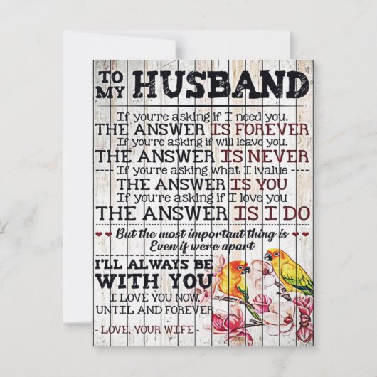 To My Husband Design, New Home Gift Kaart (Voorkant)