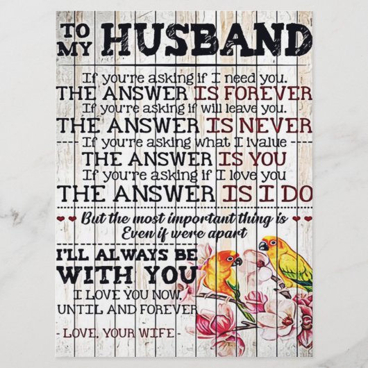 To My Husband Design, New Home Gift Menu (Voorkant)