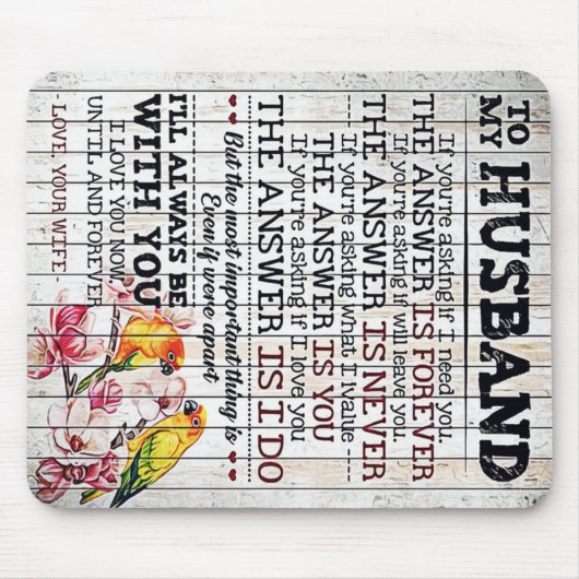 To My Husband Design, New Home Gift Muismat (Voorkant)