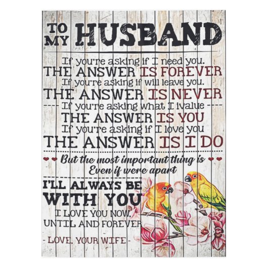 To My Husband Design, New Home Gift Tafelkleed (Voorkant)