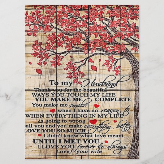 To My Husband | Funny Quotes To Husband Gift Menu (Voorkant)