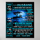 To My Husband Gift, Cute Husband Birthday Gift Poster (Voorkant)
