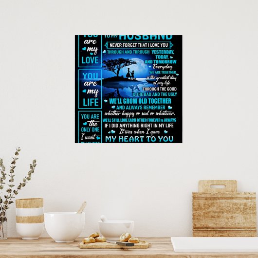 To My Husband Gift, Cute Husband Birthday Gift Poster (Keuken)