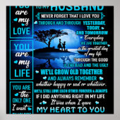 To My Husband Gift, Cute Husband Birthday Gift Poster (Voorkant)