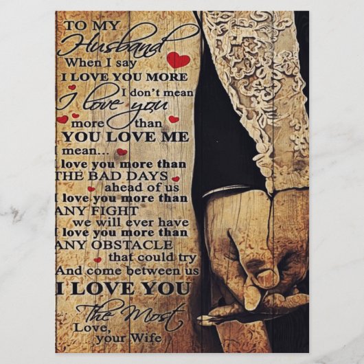 To My Husband Gift, Indoor Decor Menu (Voorkant)