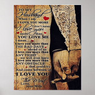 To My Husband Gift, Indoor Decor Poster