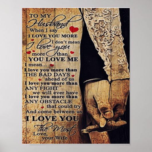 To My Husband Gift, Indoor Decor Poster (Voorkant)
