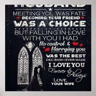 To My Husband Gift, Indoor Decor Poster