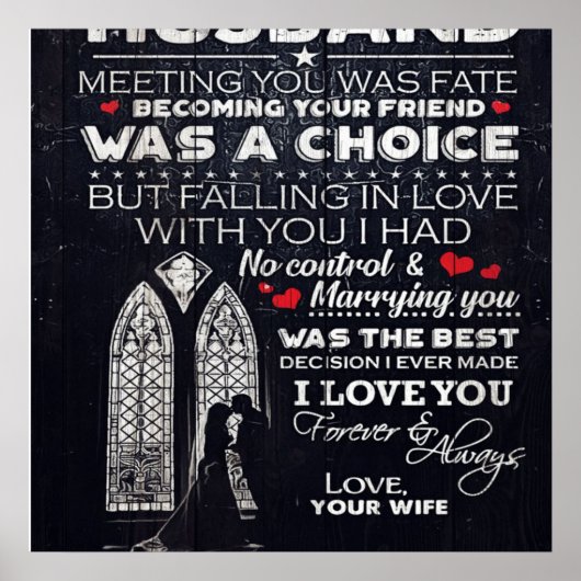 To My Husband Gift, Indoor Decor Poster (Voorkant)