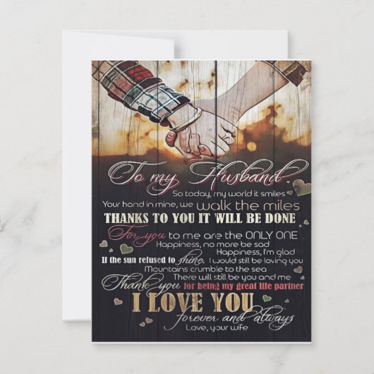 To My Husband Gift | Letter For Him | Kaart (Voorkant)