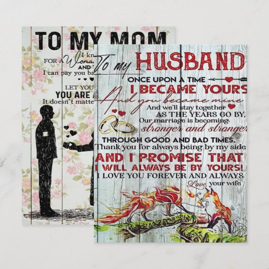 To My Husband Gift | Letter For Him | Kaart (Voorkant / Achterkant)