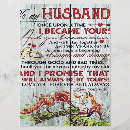 To My Husband Gift | Letter For Him | Menu (Voorkant)