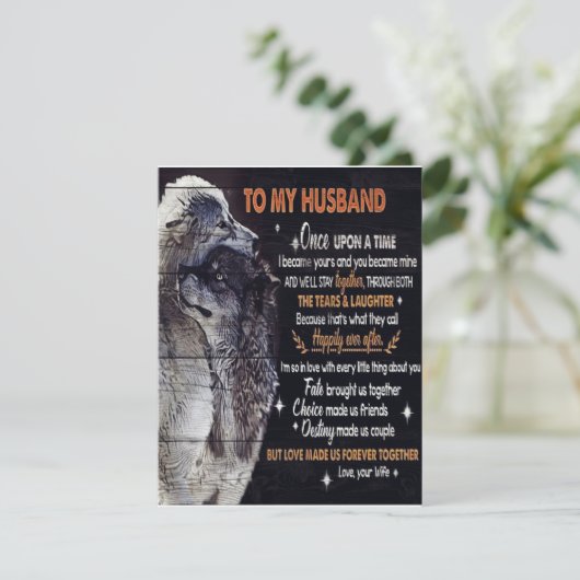 To My Husband Gift, Personalized Present Kaart (Staand voorkant)