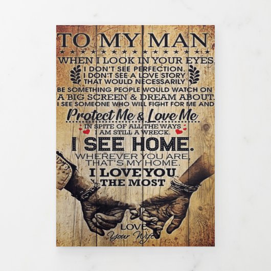 To my husband gift | Special letter to husband Drieluik Aankondiging (Cover)