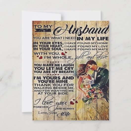 To my husband gift | Special letter to husband Kaart (Voorkant)