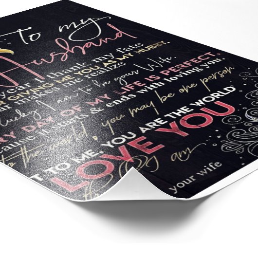 To My Husband Letter | Best Father's Day Present | Foto Afdruk (Hoek)