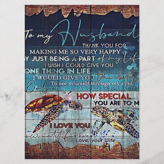 To My Husband Letter, Lovely Husband Letter Menu (Voorkant)