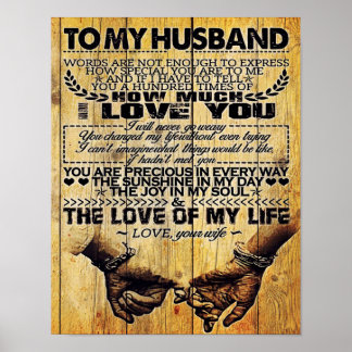 To My Husband | My Husband Gift | Letter For Him | Poster