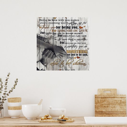 To my Husband |To My Husband Letter | Cute Present Poster (Keuken)