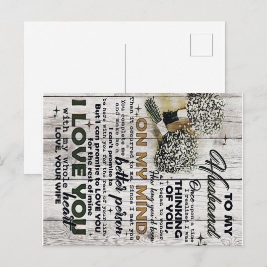 To my Husband |To My Husband Love Quotes To Him Aankondigingskaart (Voorkant / Achterkant)