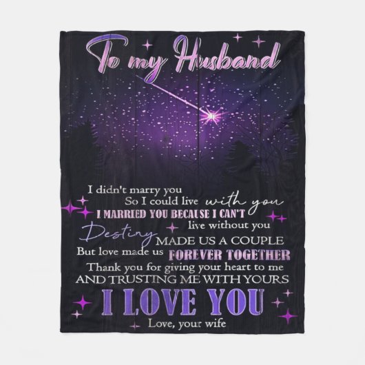 To My Love My Husband | Cute Quotes Gift | Fleece Deken (Voorkant)