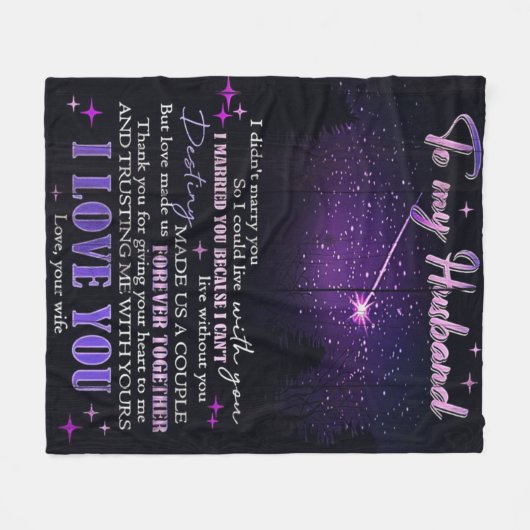 To My Love My Husband | Cute Quotes Gift | Fleece Deken (Voorkant (Horizontaal))