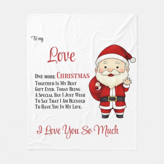 To my Love Nog één kerst samen Fleece Deken (Voorkant)
