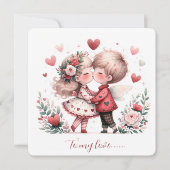 To My Love On Valentines Day Kissing Feestdagenkaart (Voorkant)