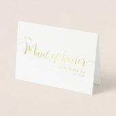 To My Maid of Honor My Wedding Day Elegant Script Folie Kaarten (Voorkant)