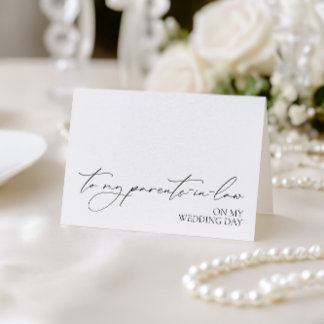 "To My Parents-in-law On My Wedding Day" Card Bedankkaart