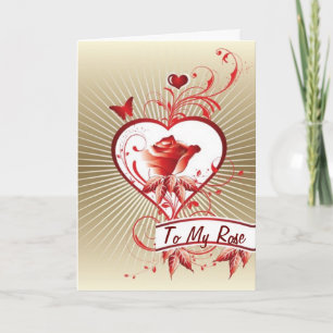 TO MY ROSE AT VALENTINES' DAY FEESTDAGEN KAART