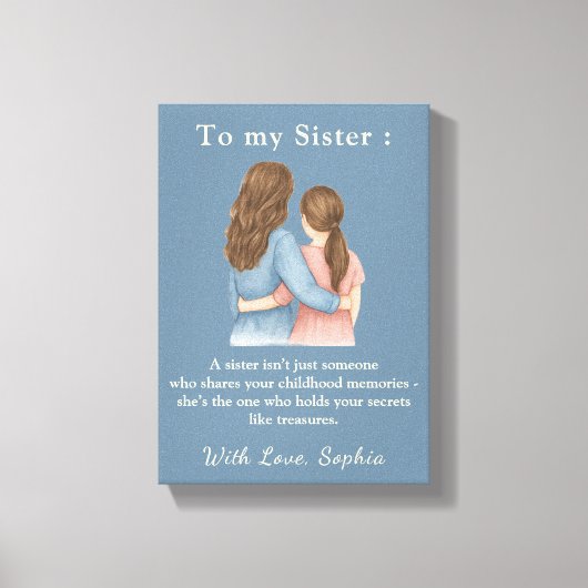 To My Sister – Custom Photo Canvas Print (Voorkant)