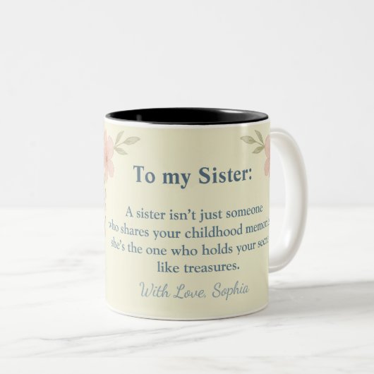 To My Sister – Custom Photo Coffee Mug Tweekleurige Koffiemok (Voorkant rechts)