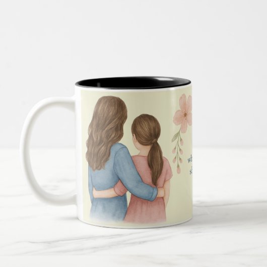 To My Sister – Custom Photo Coffee Mug Tweekleurige Koffiemok (Links)