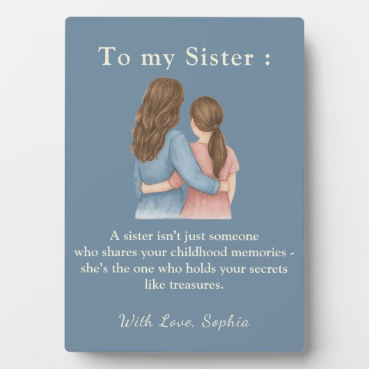 To My Sister – Custom Photo Message Plaque Fotoplaat (voorkant)