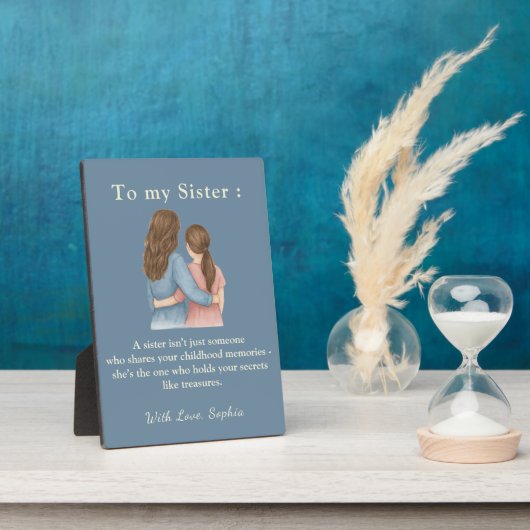 To My Sister – Custom Photo Message Plaque Fotoplaat (Zijkant)
