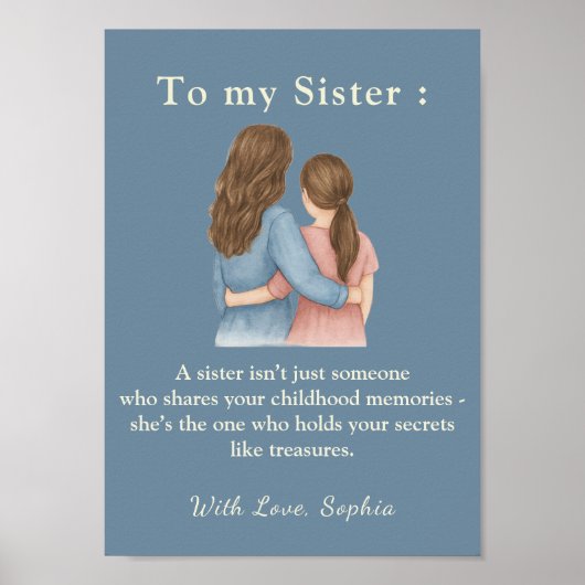 To My Sister – Custom Photo Message Poster (Voorkant)