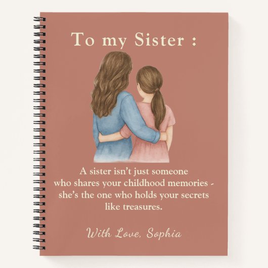 To My Sister – Custom Photo Notebook Gift Notitieboek (Voorkant)
