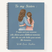 To My Sister – Custom Photo Notebook Gift Notitieboek (Voorkant)