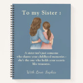 To My Sister – Custom Photo Notebook Gift Notitieboek (Voorkant)