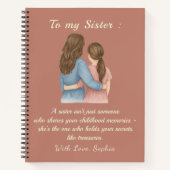 To My Sister – Custom Photo Notebook Gift Notitieboek (Voorkant)
