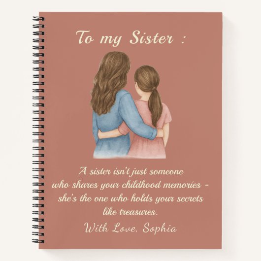 To My Sister – Custom Photo Notebook Gift Notitieboek (Voorkant)