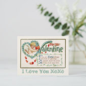 To My Valentine Cupid Custom Postcard Feestdagenkaart (Staand voorkant)