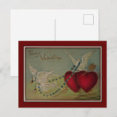 To My Valentine Hearts & Doves Valentine Postcard Feestdagenkaart (Voorkant / Achterkant)