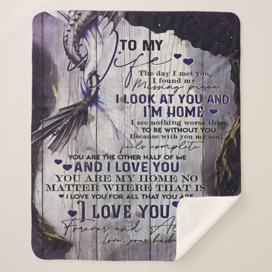 To my Wife | Funny Quotes To Wife | New Home Gift Sherpa Deken (Voorkant)