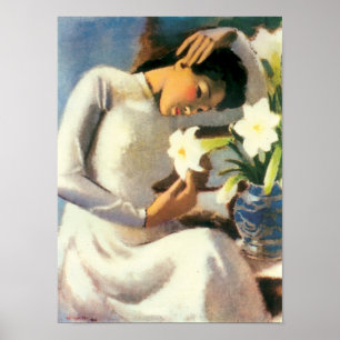 Tô Ngæc Vân - Girl met Lily Flower Poster