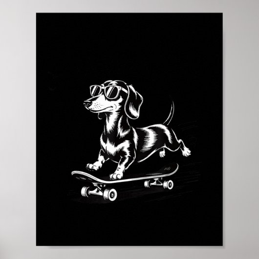 To Off Cause Kerfuffle Dachshund Skater Poster (Voorkant)