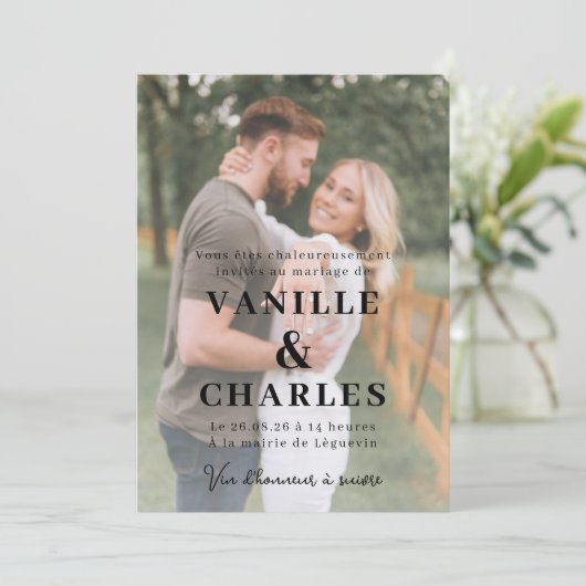 To-Part Mariage met Photo Kaart (Staand voorkant)