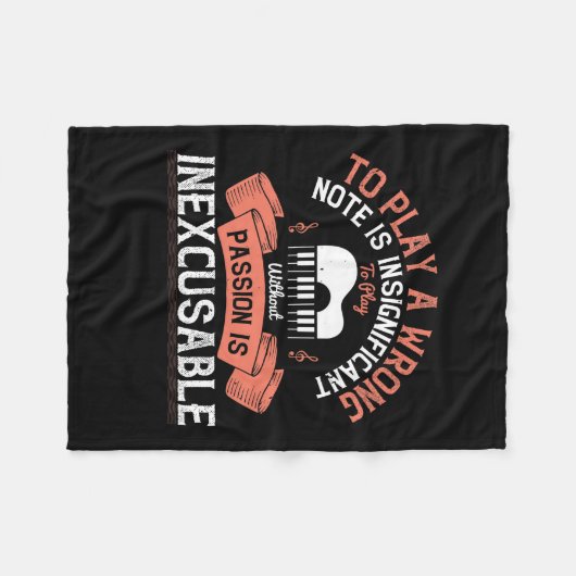 To Play A Wrong Note Is Insignificant Fleece Deken (Voorkant (Horizontaal))